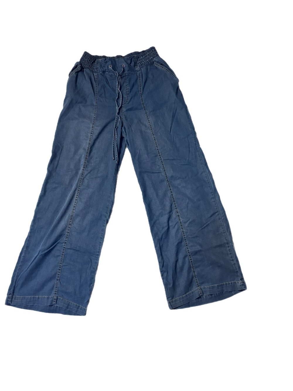 Dictionary High-Rise Wide-Leg Pull on Soft Pants Elastic Waist Drawstring Flowy